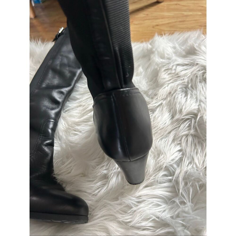 BASS Jasmine Women’s’ Black Leather KNEE HIGH Boots Black Riding Style Size 9M - Picture 5 of 7